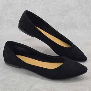 Bamboo Goodness - 98 Womens‎ Pointed Toe Ballerina Flats Size 8 Black